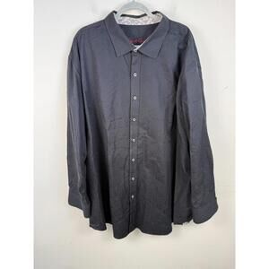 Robert Graham Textured Geometric Flip Cuff Black XXXXL 4XL Long Sleeve